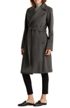 Ralph Lauren Wool Blend Wrap Coat In Df Grey