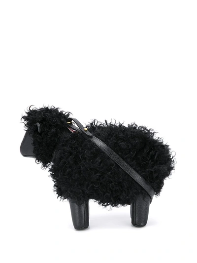 Thom Browne Small Sheep Pebbled Crossbody Bag In 001 Black