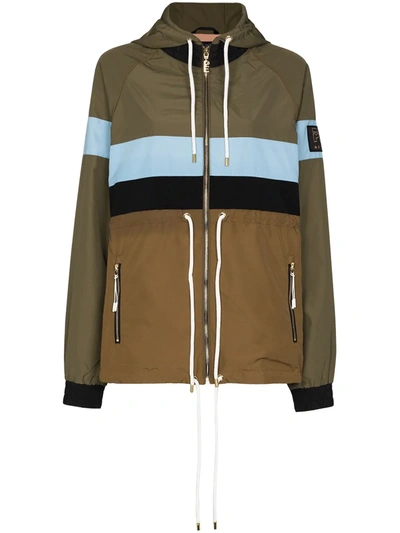 P.e Nation Colour-block Panelled Hooded Jacket In Green