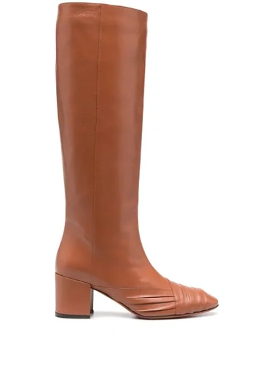 Missoni Knee-high Leather Boots In Orange