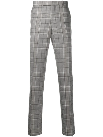 Paul Smith Plaid Check Tailored Trousers In Grey