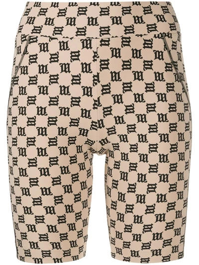 Misbhv Logo Print Fitted Shorts In Neutrals