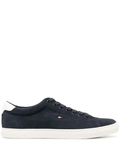 Tommy Hilfiger Logo Embroidered Sneakers In Blue