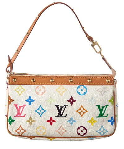 Louis Vuitton White Multicolor Monogram Canvas Pochette Bag