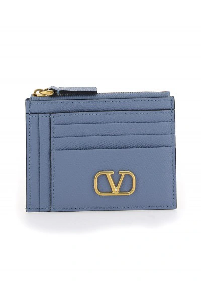 Valentino Garavani Card Holder In Blue