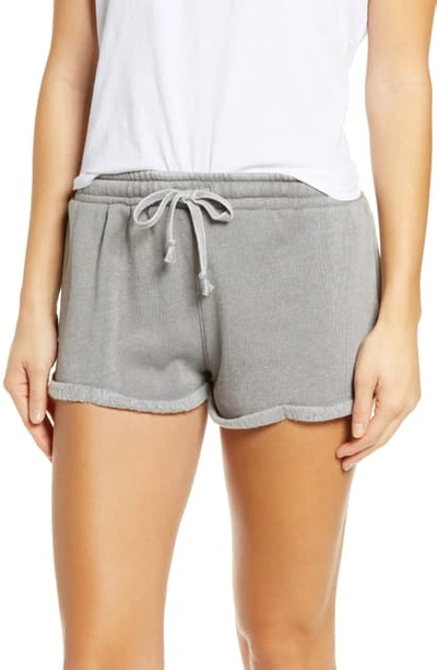 Vintage Havana Burnout Fleece Shorts In Cement Grey