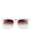 Quay Icy 58mm Ombre Sunglasses In White/ Brown