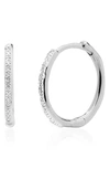 Monica Vinader Diamond And Sterling Silver Riva Wave Medium Hoop Earrings