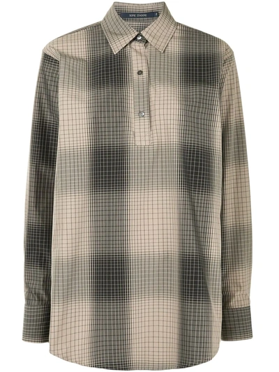 Sofie D'hoore Short-button Cotton Shirt In Brown