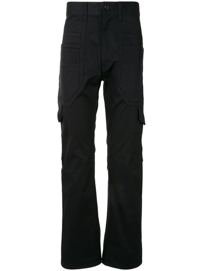 Junya Watanabe High-waisted Cargo Trousers In Blue