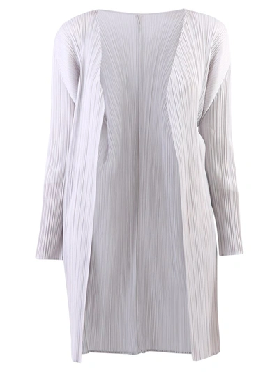 Issey Miyake Pleats Please By  Pleated Coat In Grey