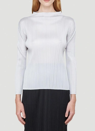 Issey Miyake Pleats Please By  Pleated T In Grey