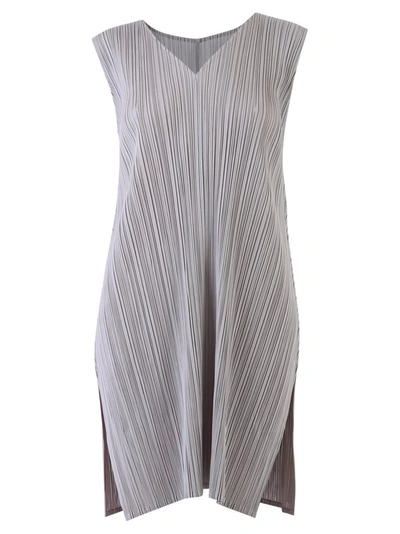 Issey Miyake Pleats Please  Pleated V In Grey