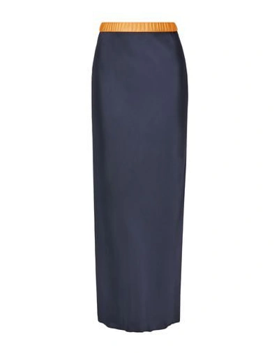 Helmut Lang Long Skirts In Dark Blue