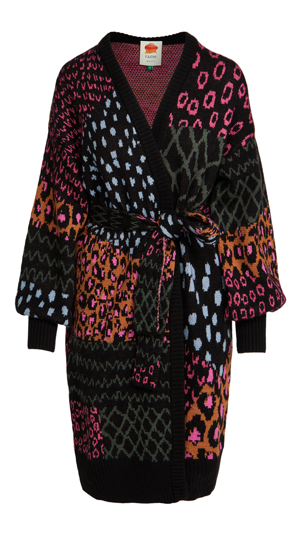 Farm Rio Leopard Pop Mix Cardigan In Multi | ModeSens