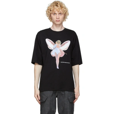 Youths In Balaclava Fairy-print Cotton T-shirt In Black