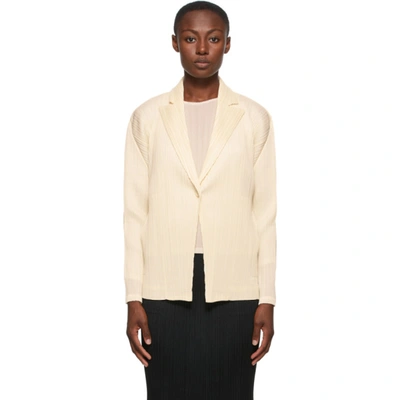 Issey Miyake Pleats Please  Off-white Monthly Colors September Blazer In 02 Off Whit
