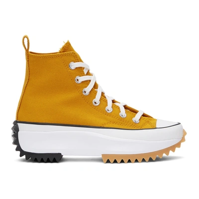 Converse Orange Run Star Hike High-top Sneakers In Saffron Yel