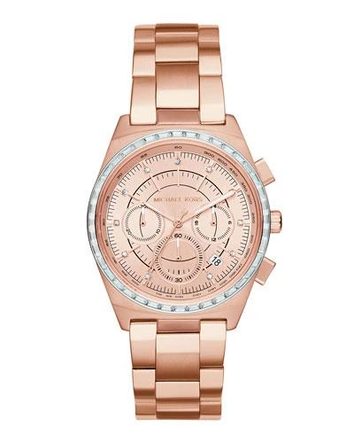 Michael Michael Kors 38mm Vail Chronograph Watch, Rose Golden In Pink