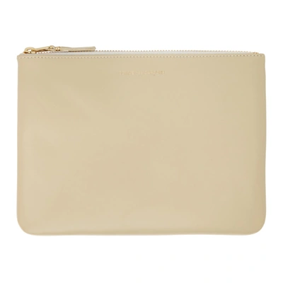 Comme Des Garçons Comme Des Garcons Wallets Off-white Large Line Zip Pouch In White