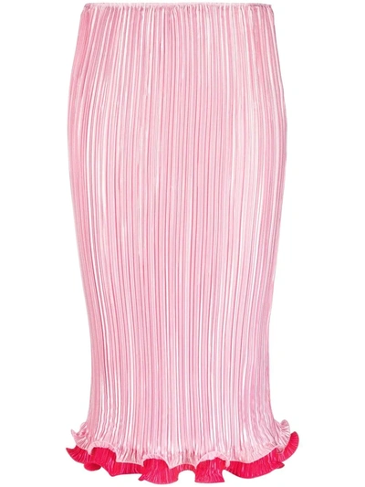 Versace Women's Plisse Midi Skirt In Pink