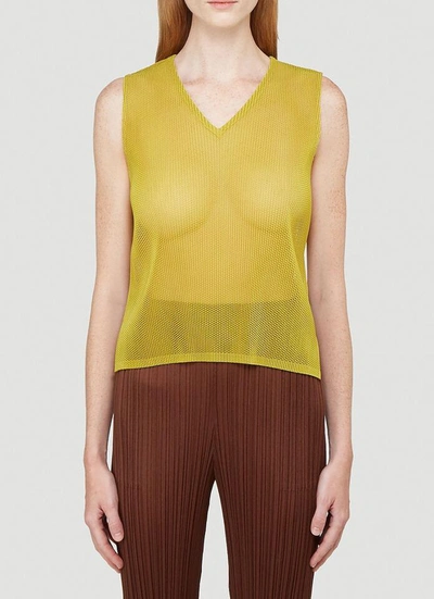 Issey Miyake Pleats Please By  V In Yellow