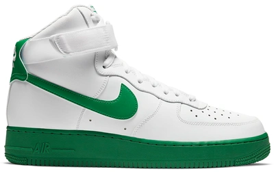 Pre-owned Nike  Air Force 1 High White Green Midsole In White/white-lucky Green