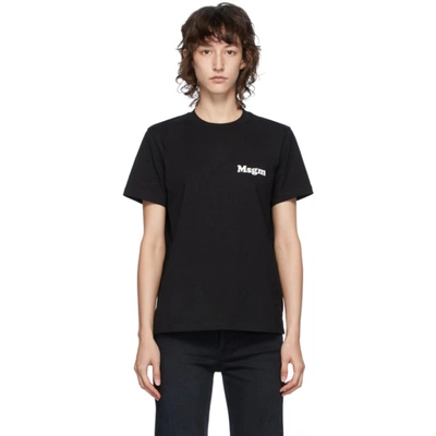 Msgm Bold Logo Crew Neck T-shirt In Black Cotton