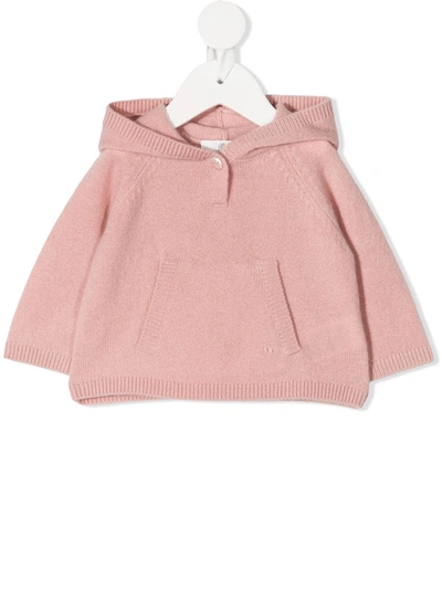 Bonpoint Babies' Fitted Cashmere Hoodie In Pink