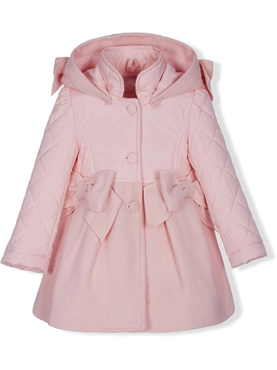 Lapin House Kids' Bow Detail Hooded Coat In Pink