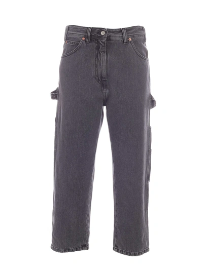 Mm6 Maison Margiela Faded High-waisted Jeans In Grey