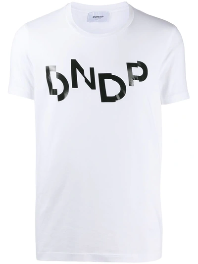 Dondup Black Logo T-shirt In White