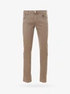 Jacob Cohen Stretch Fabric Trousers In Beige In Brown