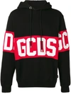 Gcds Logo-print Cotton Hoodie In Black