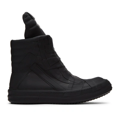 Rick Owens Black Rubber Geobasket High-top Sneakers