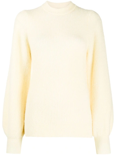 Ganni Alpaca-blend Sweater In Yellow