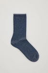 Cos Metallic Socks In Blue