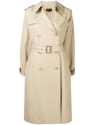 Nili Lotan Belted Cotton-blend Gabardine Trench Coat In Eggshell