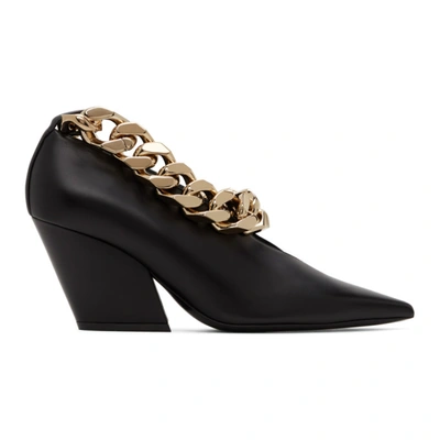 Burberry Brierfield Chain-strap Pointed Leather Pumps In Black