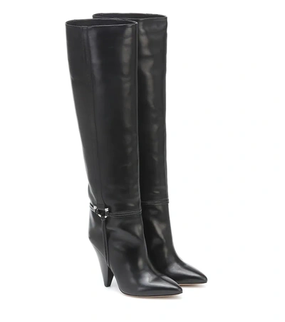 Isabel Marant Lazu Leather Knee-high Boots In Black