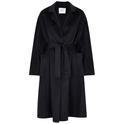 Arch4 Chelsea Midnight Blue Cashmere Coat In Navy