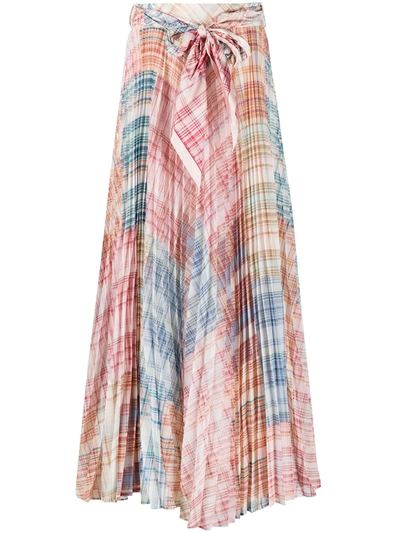 Zimmermann Charm Sunray Skirt In Patch Check In Neutrals