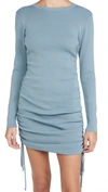 Lioness Military Minds Long Sleeve Dress In Dusty Blue