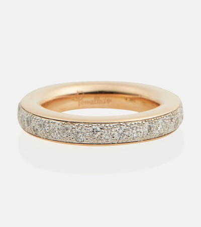 Pomellato Iconica 18k Rose And White Gold Ring With Diamonds In Crystal,gold