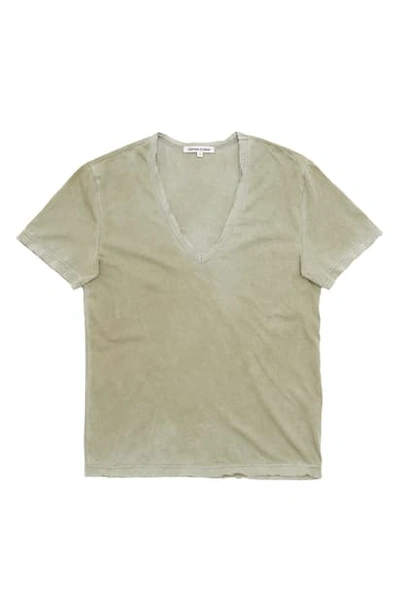 Cotton Citizen Standard V-neck T-shirt In Vintage Basil