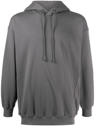 Juunj Grey Garment-dyed Hoodie In Grey