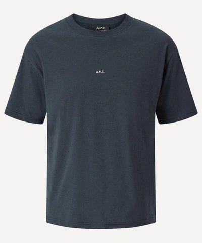 Apc Kyle T-shirt With Micro Logo In Dark Navy (blue)