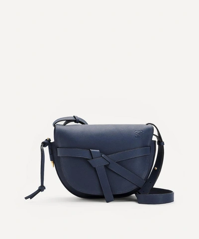 Loewe Small Gate Leather Cross-body Bag In Ocean