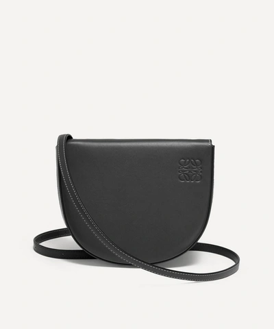 Loewe Heel Leather Saddle Bag In Black