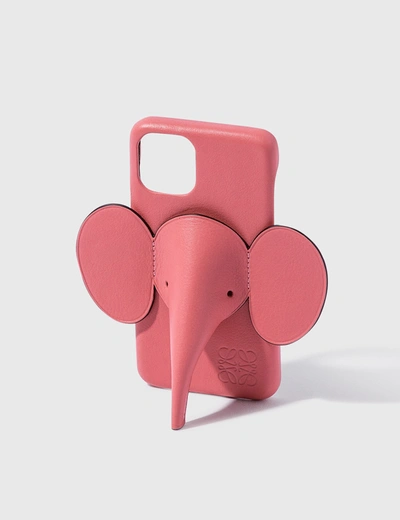 Loewe Elephant Leather Iphone 11 Pro Max Case In Pink